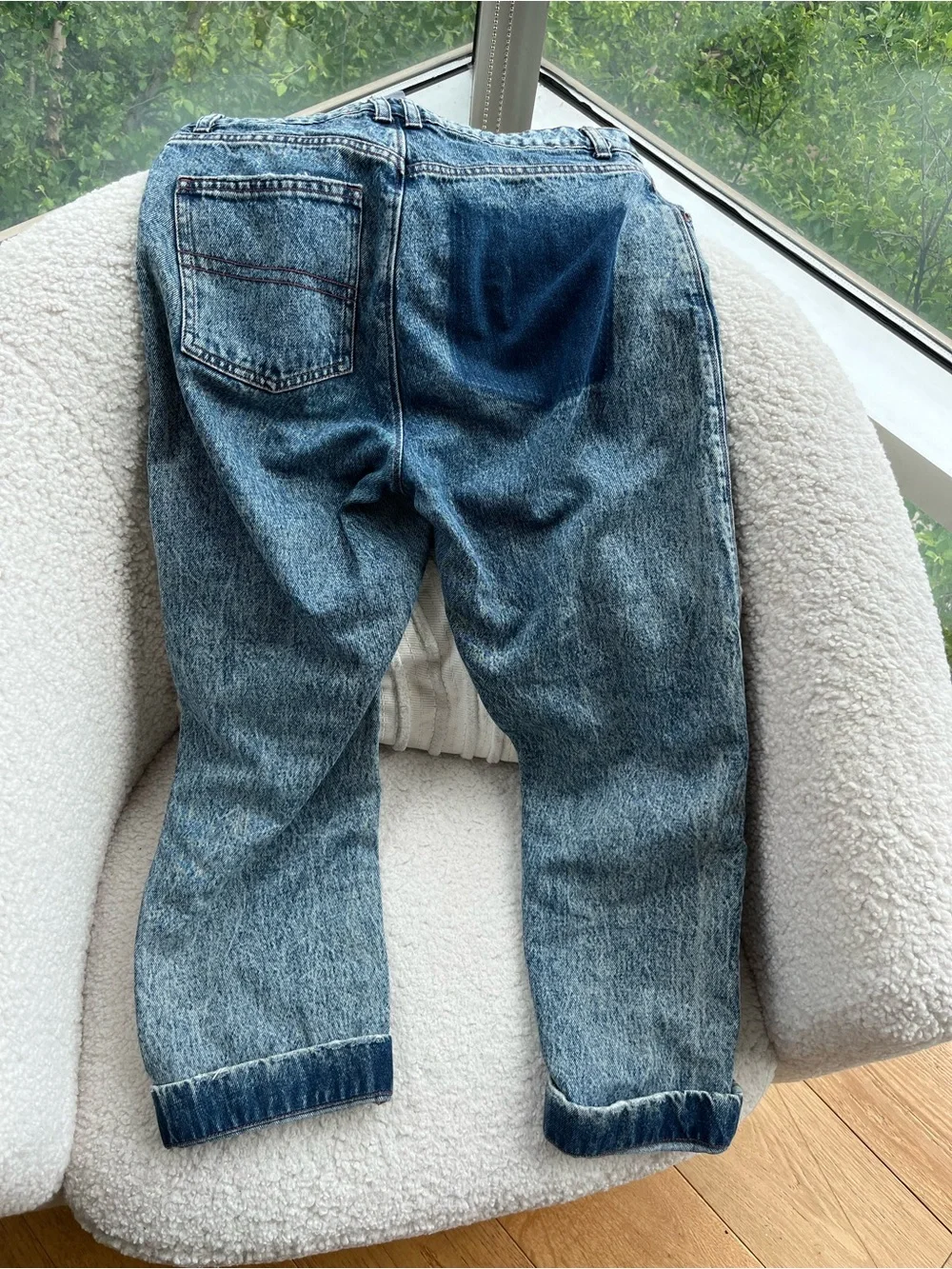 Relaxed Fit Light Blue Acid Wash Jeans